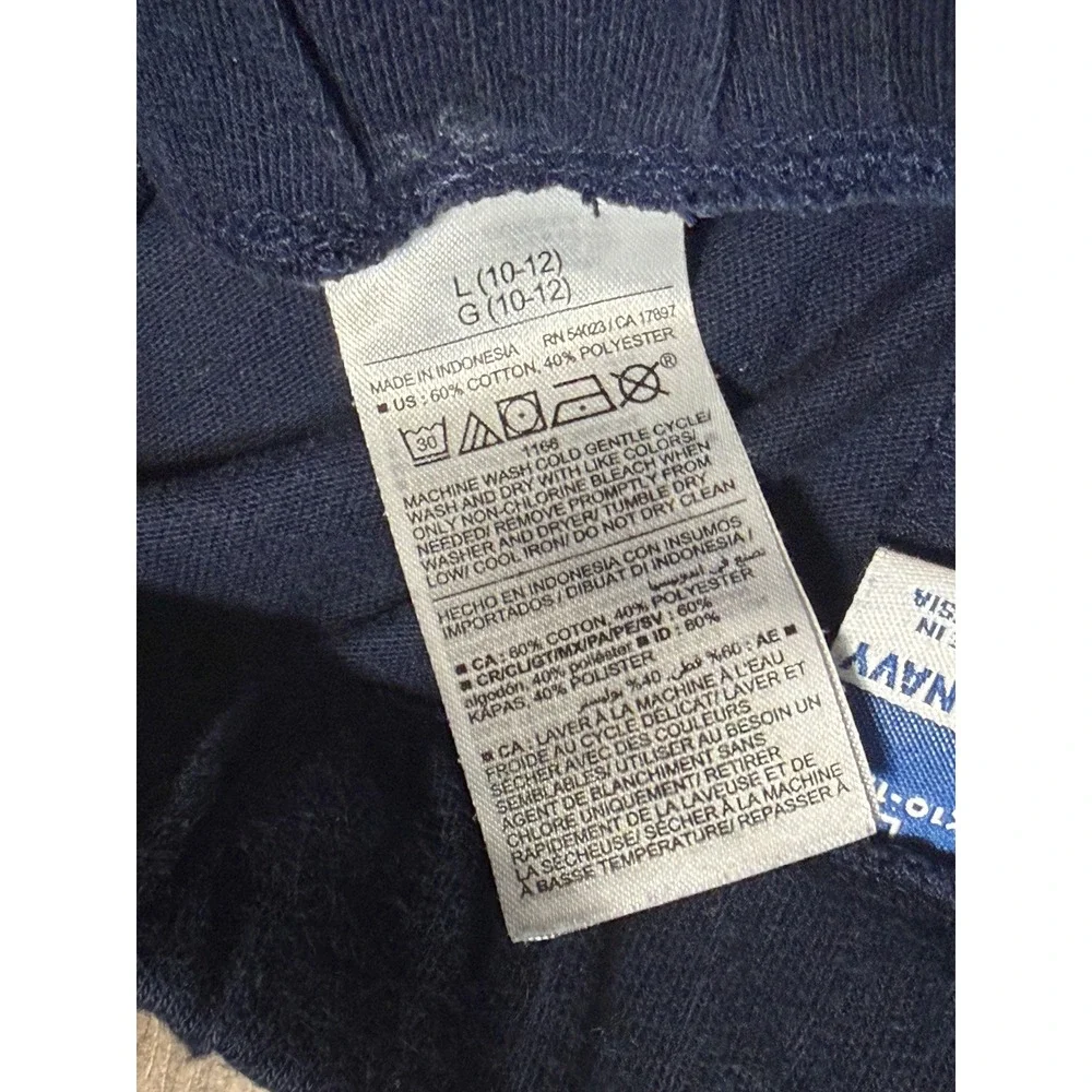 Old Navy Shorts Girls L 10-12 Navy Blue Kids Dolphin Hem Drawstring Excellent
